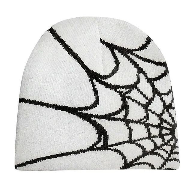 Spider Web Printed Knitted Pullover Wool Hat