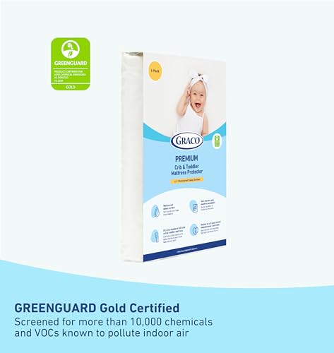 Graco Premium Crib & Toddler Mattress – GREENGUARD Gold Certified & CertiPUR-US Certified, Fits All Standard Crib & Toddler Beds, Waterproof Sleep Surface, Machine-Washable Outer Cover for Easy Care