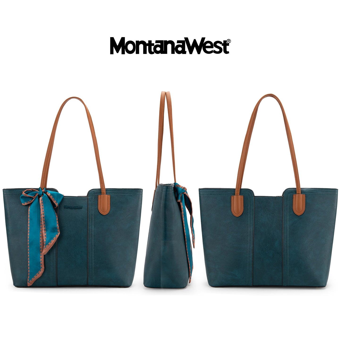 Montana West Tote Bags for Women Medium Top Handle Handbags with Scarf