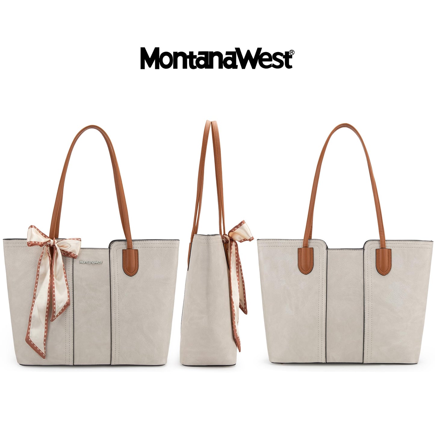 Montana West Tote Bags for Women Medium Top Handle Handbags with Scarf