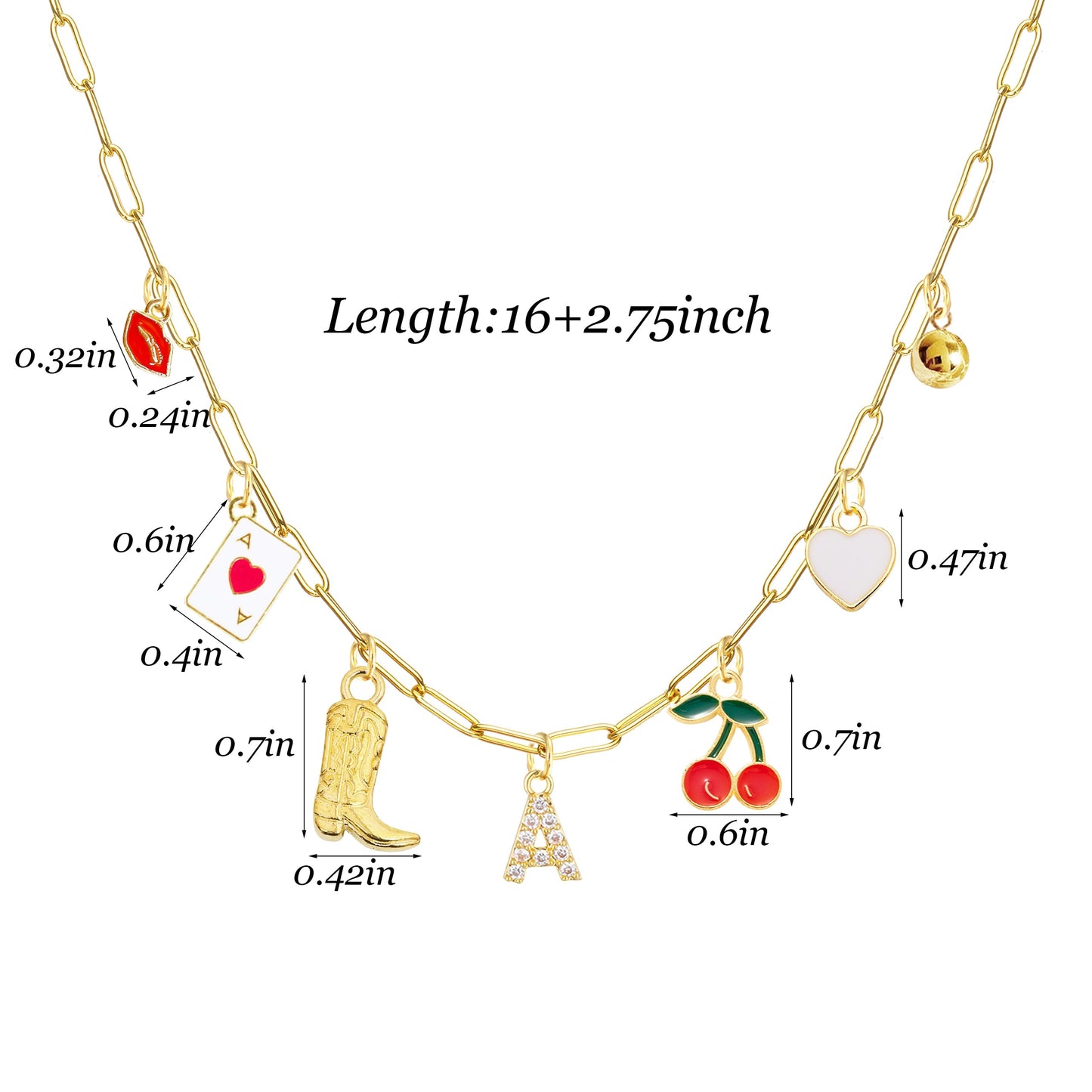 Initial Charm Necklace for Women Gold Letter Necklace Charm Western Necklace Jewelry Gifts Trendy Stuff Christmas Gifts for Women