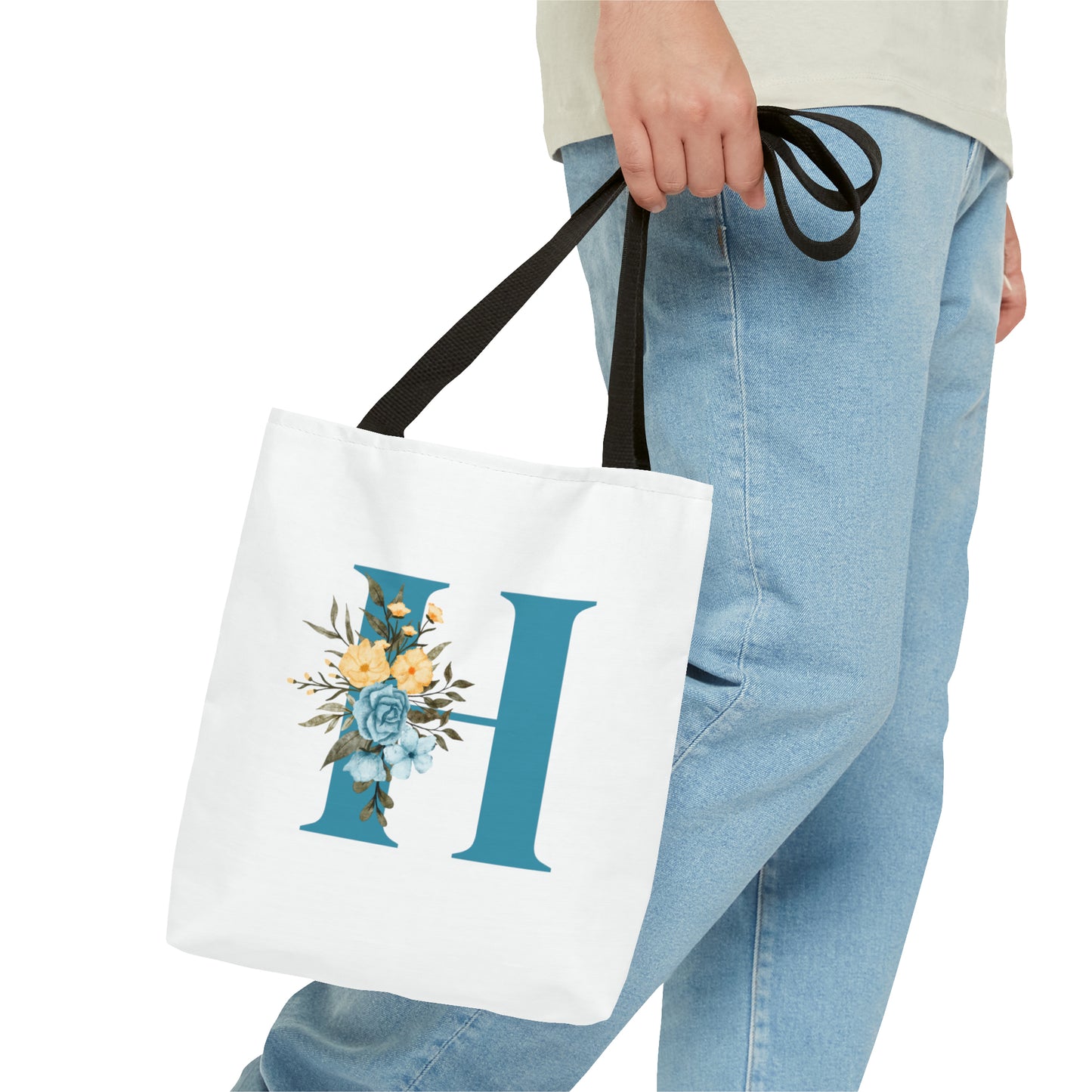 Initial Tote Bag - Personalized Tote Bag - Alphabet Bag - Letter Tote - Reusable Canvas Tote Bag - Letter Bag - Cotton Shopping Bag