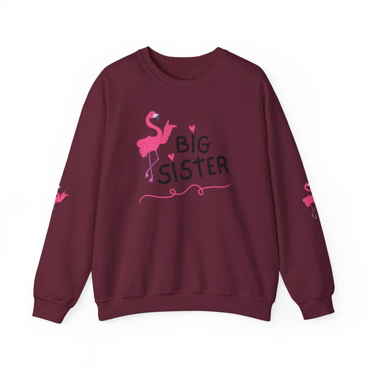 Flamingo Big Sister Sweatshirt, Sister Hoodie, Big Sister To Be, Baby Shower Gift, Baby Announcement, Girl Gift, Pregnancy Reveal