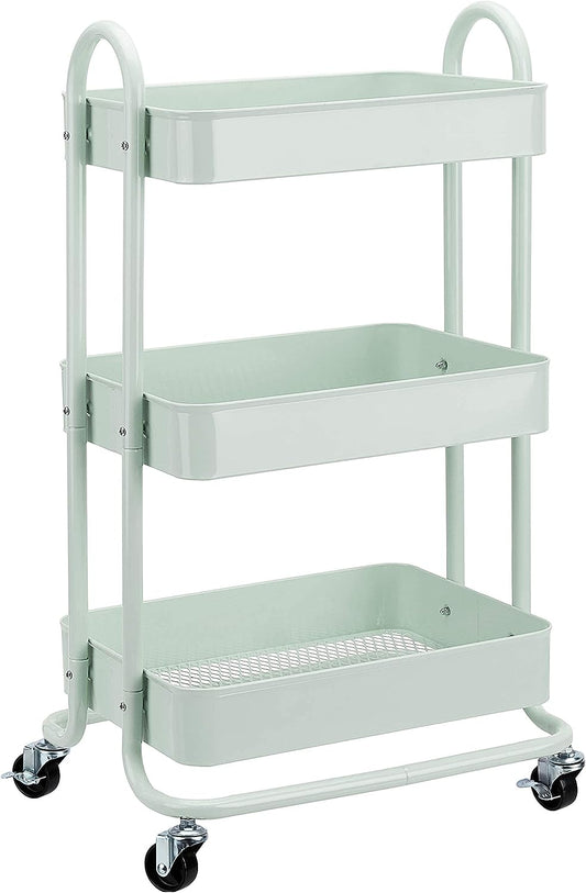 Basics 3-Tier Rolling Utility or Kitchen Cart - Mint Green