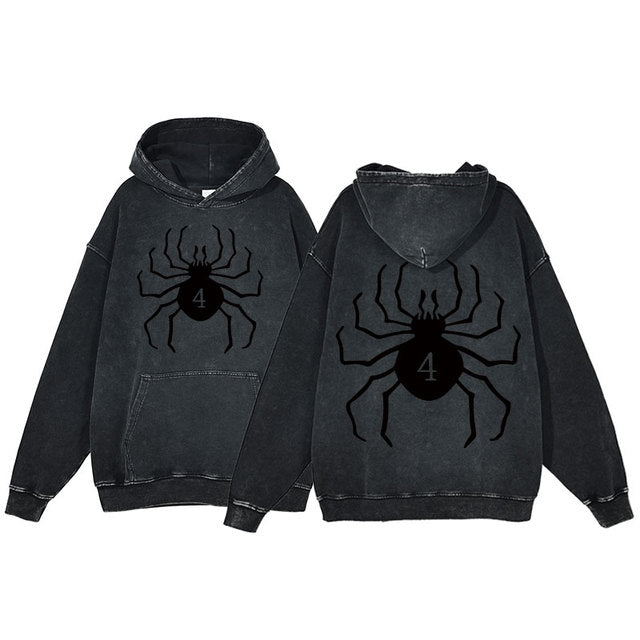 Spider Print Zipper Hoodies