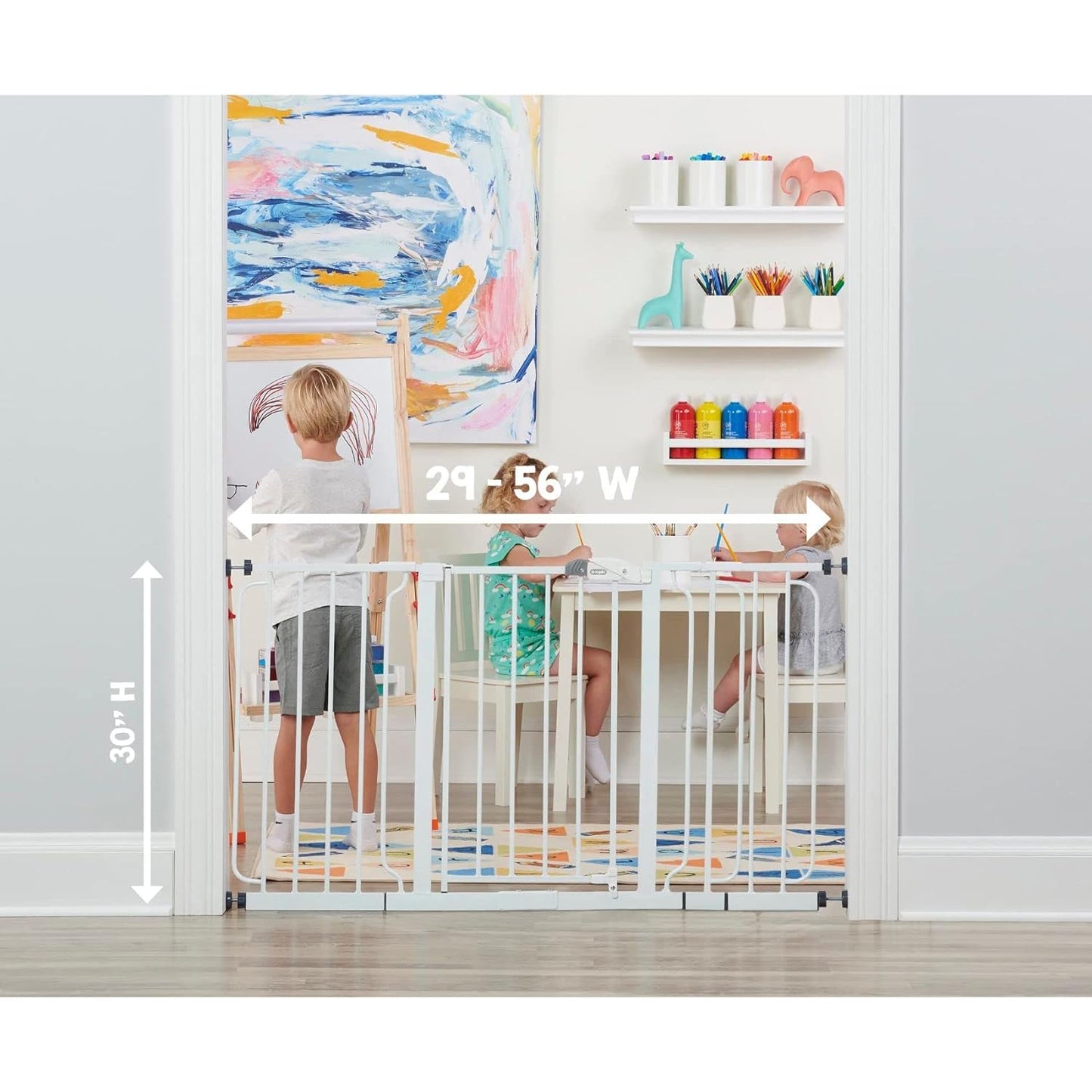 Regalo Easy Step 38.5-Inch Wide Walk Thru Baby Gate, Includes 6-Inch Extension Kit, Pressure Mount Kit, Wall Cups