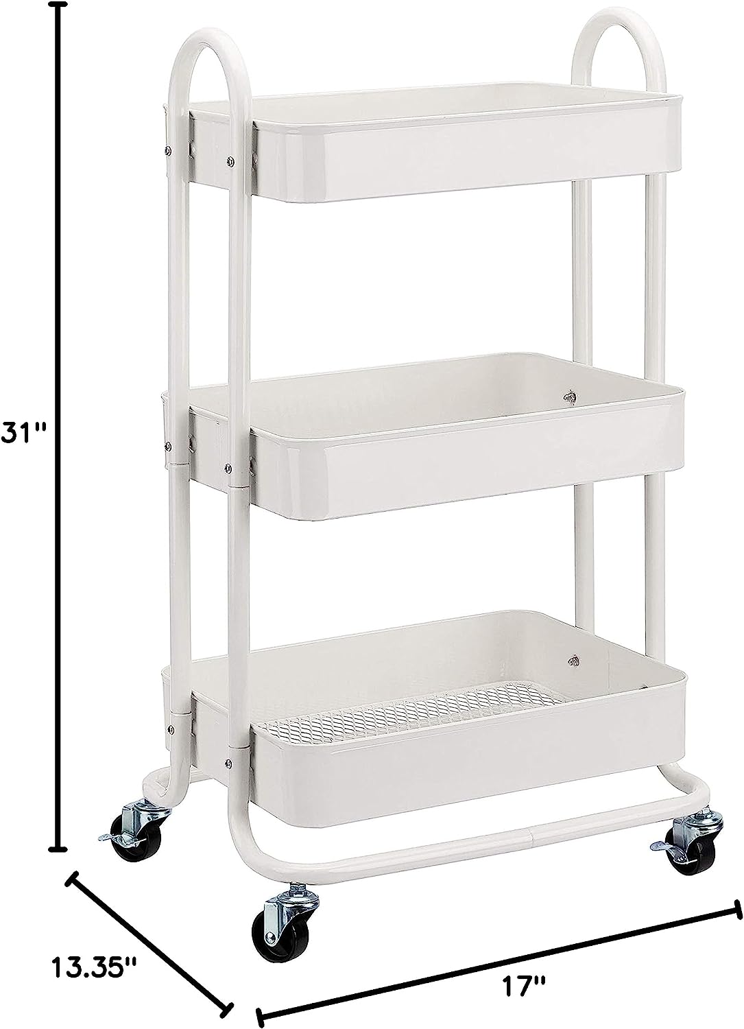 Basics 3-Tier Rolling Utility or Kitchen Cart - Mint Green