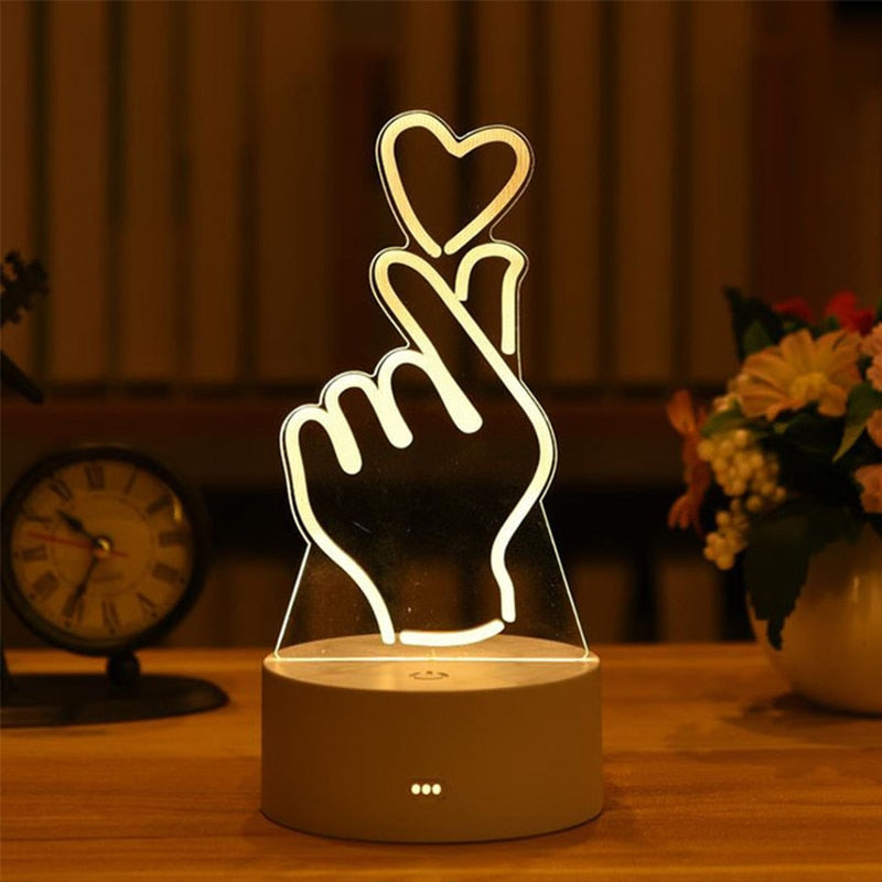 Atractive Acrylic Led Night Light with various shapes